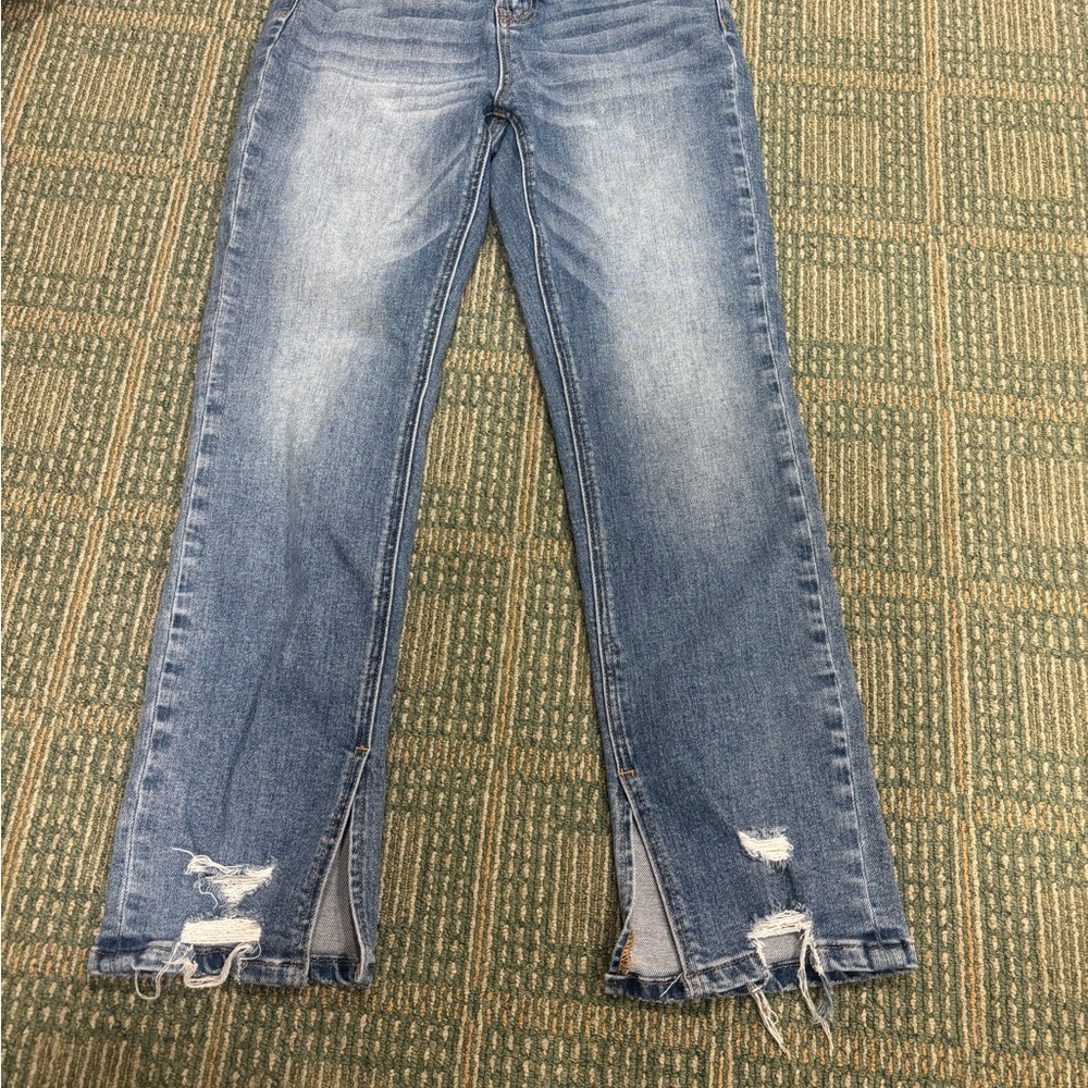 Classic Blue Ripped Women's Skinny Jeans